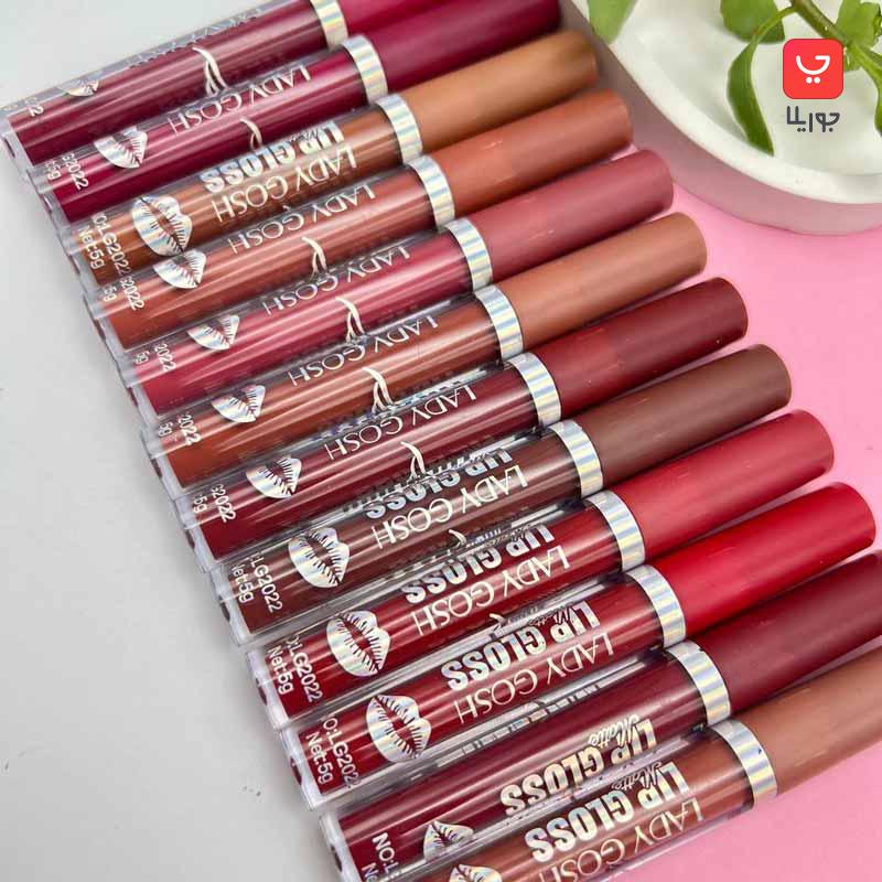 پک 12 عددی رژلب مایع لیدی گاش Lady Gosh Lip Gloss Matte